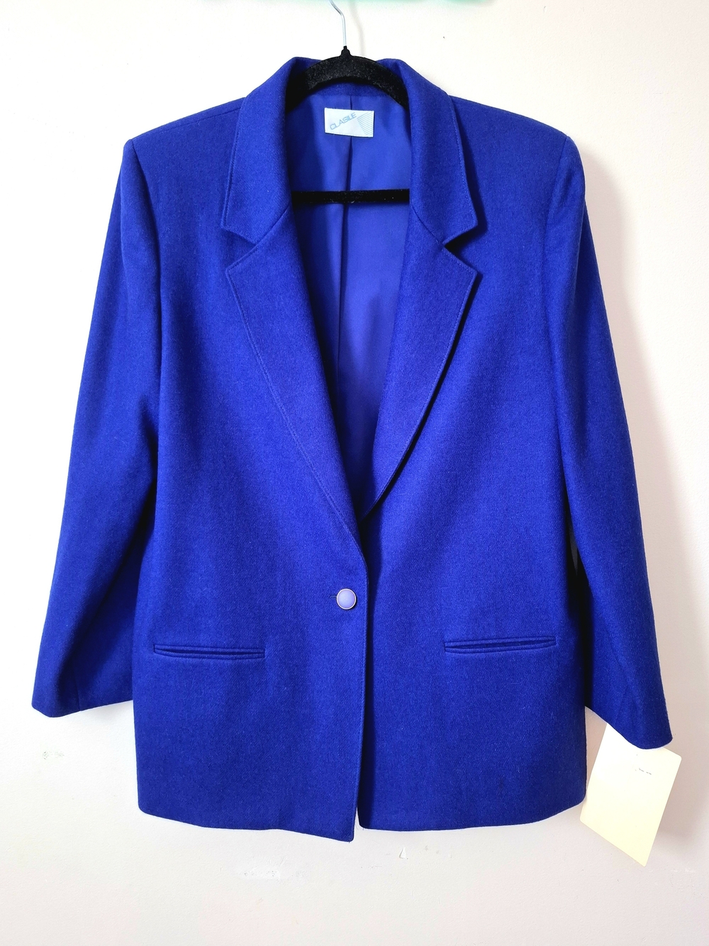 Vintage Wool Cobalt Blue Blazer NWT